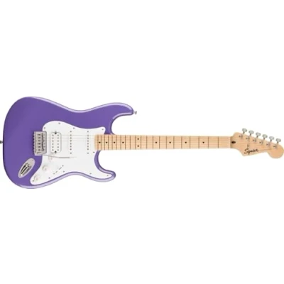 Abbildung von Squier by Fender Limited Edition Sonic® Stratocaster® E Gitarre HSS, Ahorngriffbrett, weißes Schlagbrett, Ultraviolett