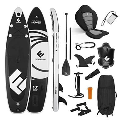 Abbildung von FitEngine SUP Allrounder 10&#039; 305 cm Umfangreiches Stand up Paddle Board Set inkl. Drybag, Handyhülle und Co. Drop Stitch Qualität von der Deutschen Marke