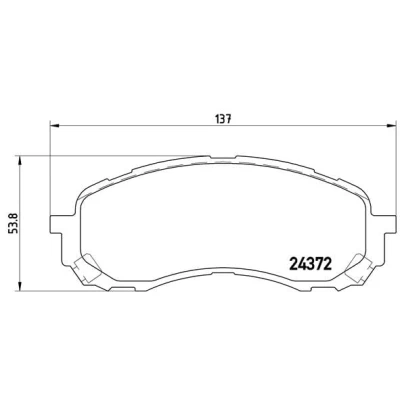 Abbildung von BREMBO P 78 015 Bremsbelagsatz mit akustischer Verschleißwarnung ohne Zubehör SUBARU: Impreza III Schrägheck, II Kombi, Limousine