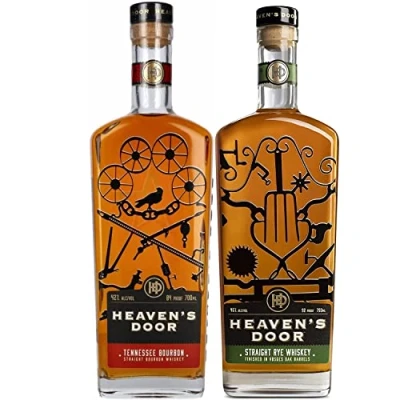 Abbildung von Heaven&#039;s Door DOUBLE Pack handgefertigter amerikanischer Tennessee Whiskey I Visando Paket (Straight Bourbon 0,7l &amp; Straight Rye 0,7l)