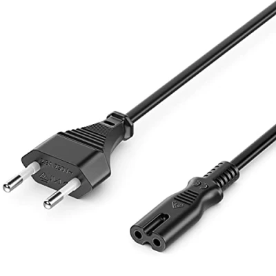 Abbildung von deleyCON 2m Netzkabel Stromkabel Strom Kabel Stecker Typ C Eurostecker auf C7 Buchse Euro Kleingerätekabel 8 TV Blu Ray Haushaltsgeräte Netzteile Schwarz