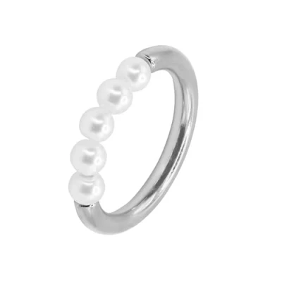 Abbildung von Heideman Fingerring Enya silberfarben poliert (Ring, 1 tlg., inkl. Geschenkverpackung), Perlenring für Frauen