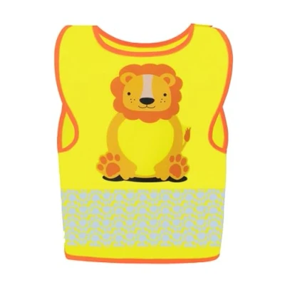 Abbildung von Korntex Kinder Warnweste Funtastic Wildlife CO2 Neutral Signal Gelb Löwe XXS