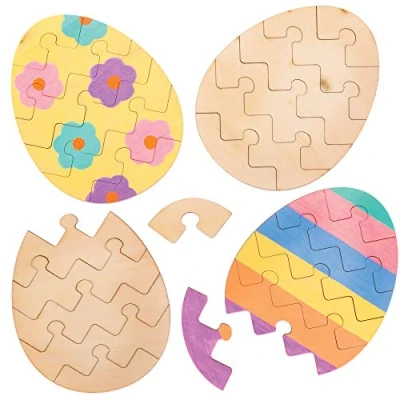Abbildung von Baker Ross Ostereier Holzpuzzles AT443 Osterbasteleien für Kinder, 5 Stück