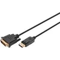 Abbildung von DIGITUS DisplayPort Adapterkabel, DP DVI (24+1) St/St, 3.0m, m/interlock, 1.1a komp., CE Schwarz