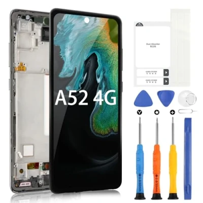 Abbildung von ARSSLY LCD Display für Samsung Galaxy A52 4G A525 SM A525F A525F/DS A525M A525M/DS Touchscreen Ersatz Digitizer Assembly mit Werkzeugen (Schwarz Rahmen, Incell)