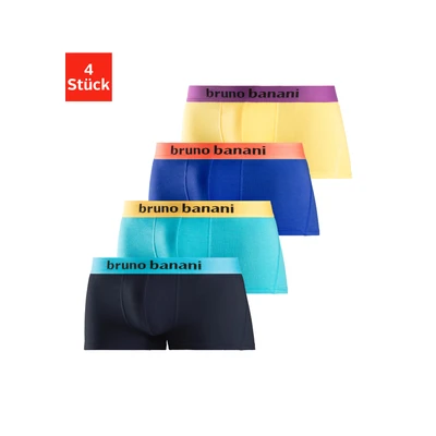 Abbildung von Bruno Banani Hipster 4 PACK Panties, Herren, Größe: Small, Gelb / royalblau türkis navy