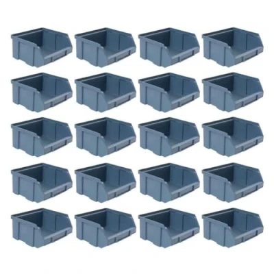 Abbildung von 20 x Stapelbox Gr.1 Sichtlagerkasten Set Lager Stapel Box Sortiment Kasten Werkstatt