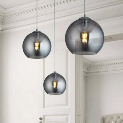 Abbildung von Hängeleuchte Balls, Glaskugel rauchfarben, Ø 30cm