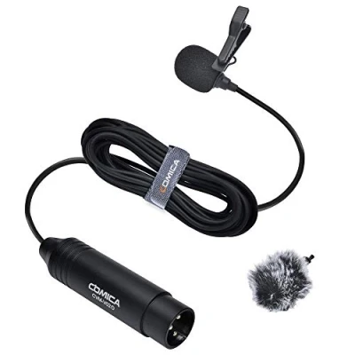Abbildung von comica Lavalier Mikrofon, CVM V02O Ansteckmikrofon Unterstützt 48V Phantomspeisung, 1.8M(5.9ft) 3 poliger XLR Mikrofon für Canon/Nikon/Sony/Panasonic/DSLR Kamera/Camcorder/Tascam/Audiomixer(1 Piece)