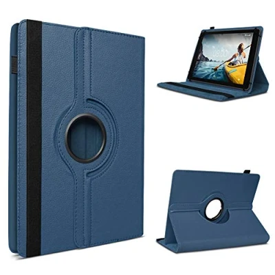 Abbildung von UC Express Tablet Schutz Hülle kompatibel mit Medion Lifetab P10752 Tasche Schutzhülle hochwertiges Kunstleder Standfunktion 360 Drehbar Cover Universal Case, Farbe:Blau