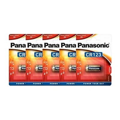 Abbildung von Panasonic CR123A Lithium Batterie, 3 V, Blisterpackung, 1 x 5 Stück