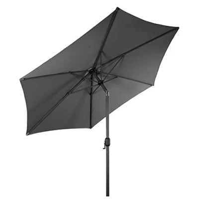 Abbildung von Spetebo Sonnenschirm Alu 250 cm Knickgelenk + Kurbel steingrau, Packung, 1tlg., verstellbarer Neigungswinkel durch