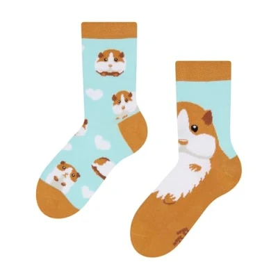 Abbildung von Dedoles Socken Unisex Damen Herren &amp; Kinder Baumwolle viele lustige Designs 1 Paar Geschenk links rechts verschieden, Farbe Blau, Motiv Meerschweinchen, Gr. 35 38