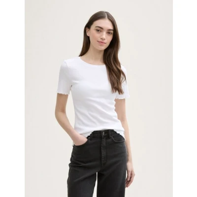 Abbildung von TOM TAILOR Denim T Shirt mit Rippstruktur