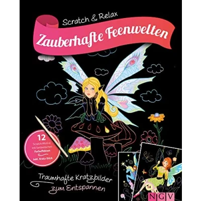 Abbildung von Zauberhafte Feenwelten Kratzbuch für Kinder ab 6 Jahren: 12 Scratch Motive mit fantastischen Farbeffekten inkl. Holz Stick