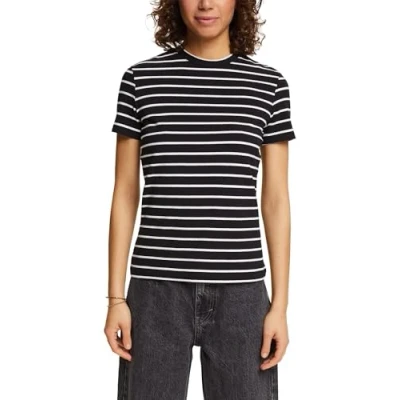 Abbildung von Esprit Solid Tshirt print, Damen, Größe: 38, Black
