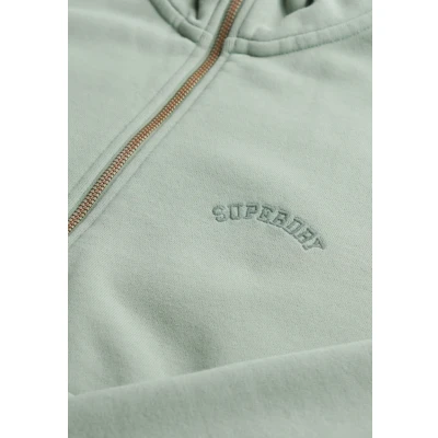 Abbildung von Superdry Essential LOGO HALF ZIP Sweatshirt, Damen, Größe: 40, Pad green