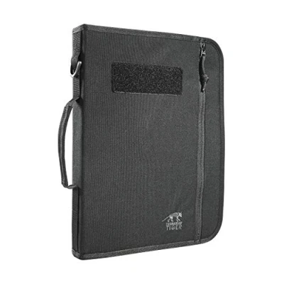 Abbildung von Tasmanian Tiger TT File Server MKII Din A4 Ringordner Schreibmappe, Organizer Dokumenten Tasche mit integr. &amp; Klemmbrett (Schwarz)