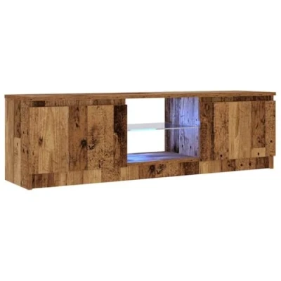 Abbildung von vidaXL TV Schrank mit LED Leuchten Altholz Optik 120x30x36 cm, Möbel, Board, Fernsehtisch, Ständer, Fernsehschrank, Fernsehmöbel, Konsole