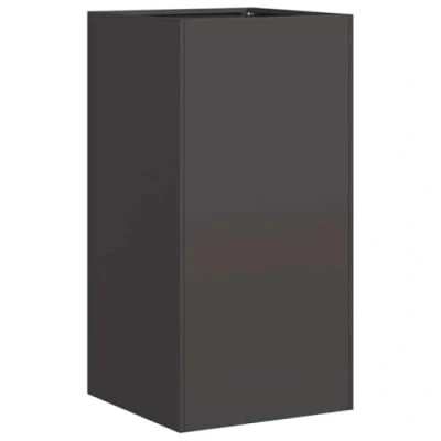 Abbildung von vidaXL Pflanzkübel Schwarz 40x40x80 cm Kaltgewalzter Stahl, Pflanzschale, Garten Pflanzkübel, Outdoor Pflanzgefäß, Hochbeet, Pflanzgefäß