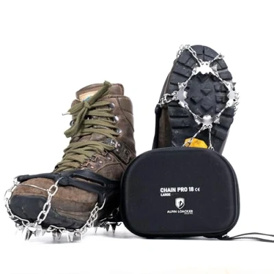 Abbildung von ALPIN LOACKER Grödel für Schneeschuhe I Leichte Steigeisen Bergschuhe Schhukrallen und Antirutsch Spikes Eiskrallen &amp; Schuhspikes, XL
