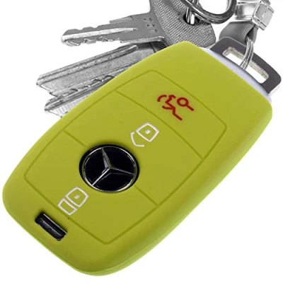 Abbildung von Soft Case Schutz Hülle Auto Schlüssel für Mercedes Benz E Klasse W213 S213 C238 A238 Smartkey/Farbe: Apfelgrün