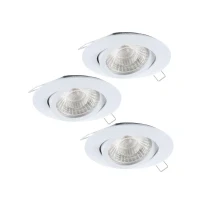 Abbildung von Eglo 95357 GU10 LED 3er Set Einbauleuchte TEDO 1 Ø 8cm in weiß inkl. schwenkbar und STEP Dimming