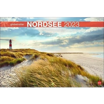 Abbildung von Nordsee Globetrotter Kalender 2023. ein großer Fotokalender mit tollen Strandaufnahmen. Perfekter Wandkalender, um bisschen Urlaubsfeeling nach ... Von frischem Wind und weiten Stränden