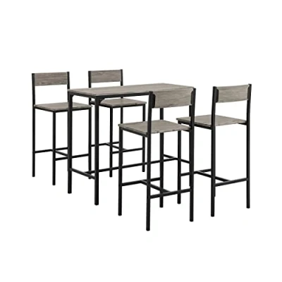 Abbildung von SoBuy Bartisch OGT14, Set 5 teilig Sitzgruppe Esstisch Bistrotisch mit 4 Hockern