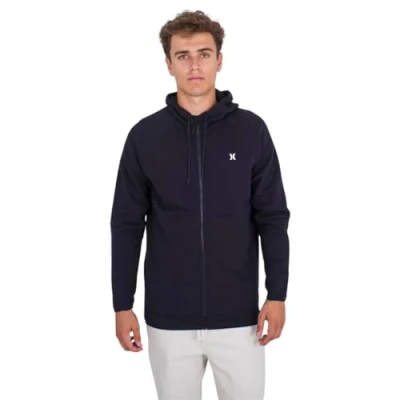 Abbildung von Hurley Herren Durchgehender Reißverschluss Pullover Sweater, Schwarz, S