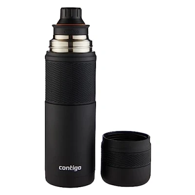 Abbildung von Contigo Thermoflasche Thermalock, Edelstahl Isolierbecher, Kaffebecher to go, auslaufsicher, spülmaschinenfester Deckel BPA frei, 740 ml, Matte Black