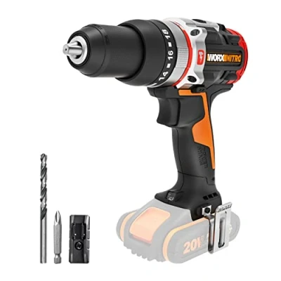 Abbildung von Worx Akku Schlagbohrmaschine &quot;WX354.9&quot;, bürstenloser Motor, 18+1+1 Drehmoment, 60Nm, ohne &amp; Ladegerät