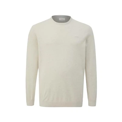 Abbildung von s.Oliver MIT LOGO Stickerei Strickpullover, Herren, Größe: 5XL, Wollweiß