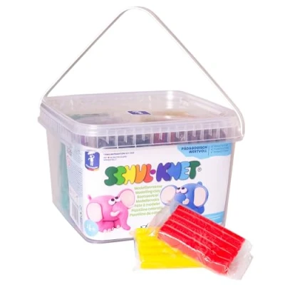 Abbildung von Feuchtmann SCHUL KNET EDU Bucket Knetset 14 x 140g Kinderknete in Stangen vegane glutenfreie Spielknete nicht trocknende Knete ungiftige Modelliermasse