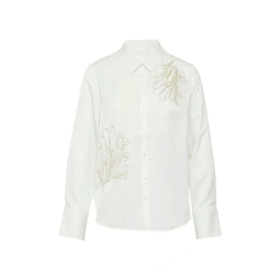 Abbildung von s.Oliver Black Label Fliessende MIT Schmuckperlenapplikation Hemdbluse, Damen, Größe: 34, Creme