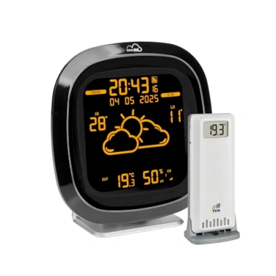Abbildung von TFA Dostmann WLAN Design Wetterstation TFA.me ID 04, 35.8102, Profi Wettervorhersage durch wetter.com 4 Tage, inkl Funk Außensender, versch. Displayfarben, Online Portal, Warnfunktion, schwarz