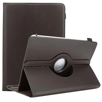 Abbildung von Cadorabo Hülle kompatibel mit Alcatel 3T (10 Zoll) Tablethülle 360 Design aus Premium Kunst Leder Flip Klappbare Stoßfeste Magnetische Cover für Tasche in Braun