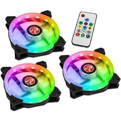 Abbildung von RAIJINTEK IRIS 12 PC Gehäuselüfter 120mm Lüfter RGB Fans 3 Pack, ARGB PWM, mit Ring, Leiser Silent Wings PWM