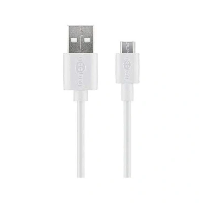 Abbildung von Goobay 77527 Micro USB Schnelllade und Synchronisationskabel für Android Geräte, Weiß