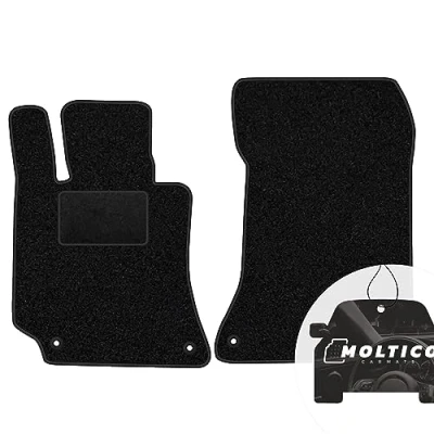 Abbildung von moto MOLTICO Vorne Fußmatten Auto Velours Autoteppiche Schwarz Automatten Set 2 teilig passend für Mercedes Benz CLS C218 2010 2018