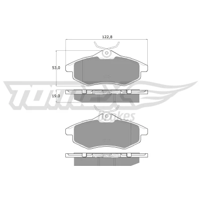 Abbildung von TOMEX brakes TX 13 28 Bremsbelagsatz Vorderachse CITROËN: C2 Schrägheck, C3 I Enterprise