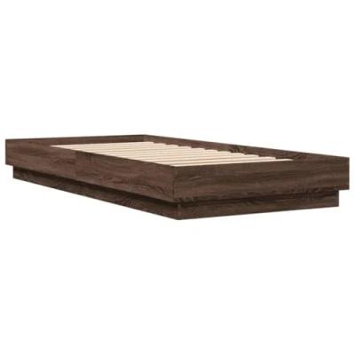 Abbildung von vidaXL Bett Bettgestell Braun Eichen Optik 100x200 cm Holzwerkstoff
