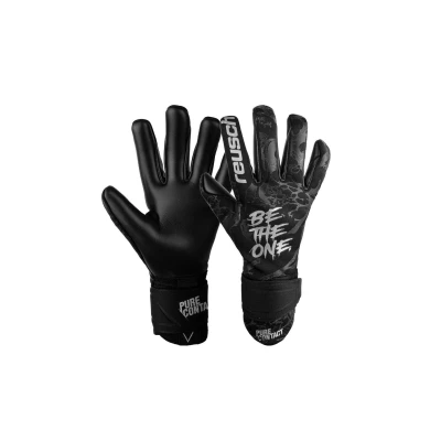 Abbildung von Reusch Pure Contact Infinity griffige und atmungsaktive Torwarthandschuhe Herren Frauen Fußballhandschuhe für Erwachsene perfekt geeignet Kunstrasen, schwarz, 7,5