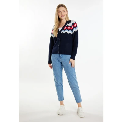 Abbildung von Dreimaster Eissegler Strickjacke, Damen, Größe: M/L, Marine mehrfarbig