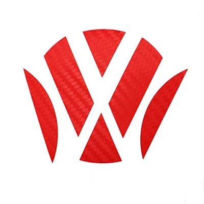Abbildung von Finest Folia Emblem Ecken Inlays Folie Aufkleber passgenau (K006 Carbon Rot)