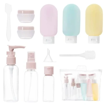 Abbildung von 11 Stück Reiseflaschen Zum Befüllen Set, Reisen Flaschen 30/50/60/80ml, Kleine Creme Dosen, Transparente Sprühflasche, Pumpspender Shampoo, Reise Zubehör für Kosmetik
