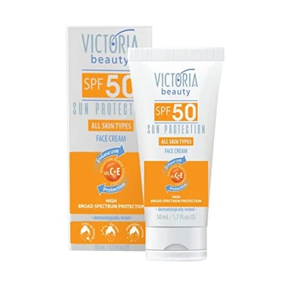 Abbildung von Victoria Beauty LSF 50 Sonnencreme mit Vitamin C, Sunscreen Face SPF 50, Sonnenschutz Gesichtscreme hohem Breitspektrumschutz, 50ml