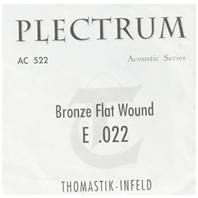 Abbildung von Thomastik Einzelsaite E .022 Bronze mit Seideneinlage, umsponnen, flatwound AC522 für Akustikgitarre Plectrum Acoustic Series Satz AC211 (12 string set)