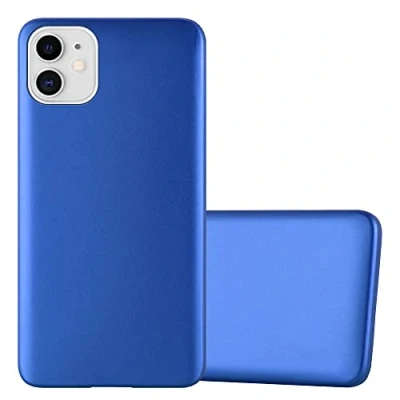 Abbildung von Cadorabo Hülle kompatibel mit Apple iPhone 11 Schutzhülle TPU Silikon Case Metallic Design Slim Kratzfest Weiche Gummi Rundumschutz für in Blau